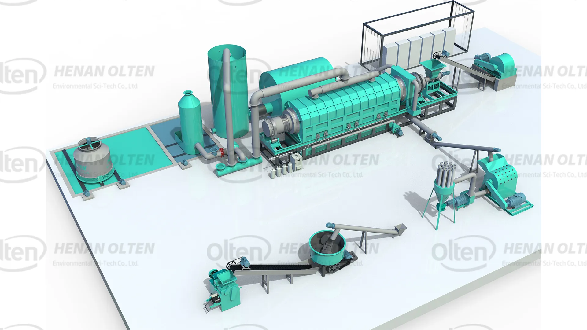 Charcoal ball briquette production line render