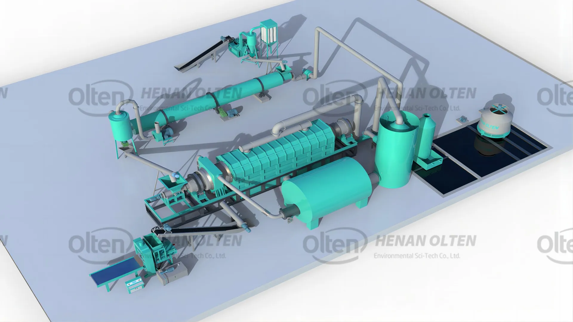 Shisha charcoal production line render