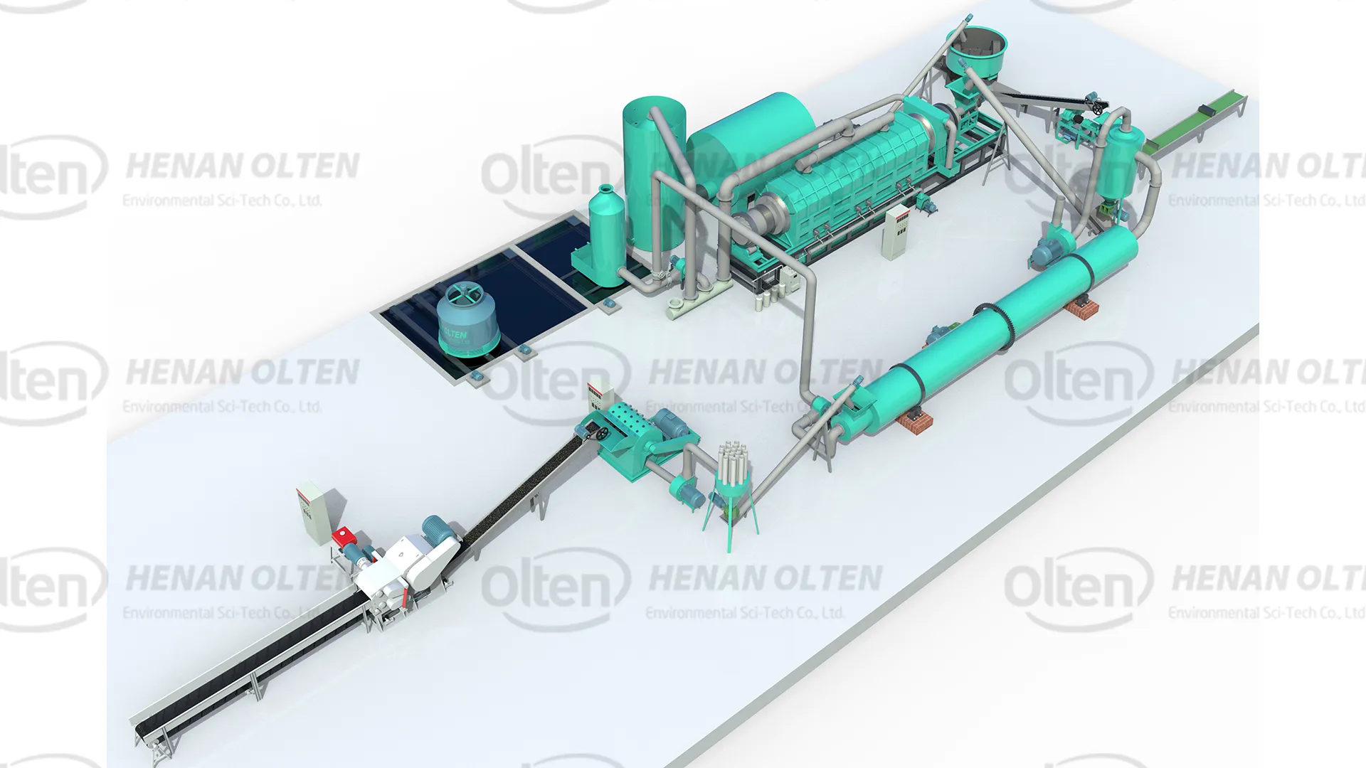 Charcoal stick briquette production line render