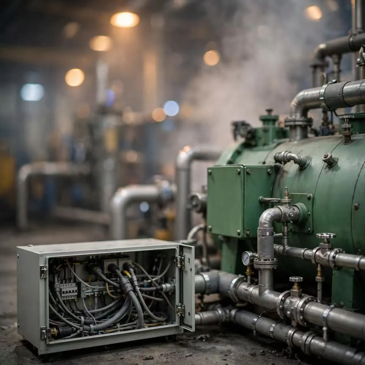 Heat-recovery boiler and pipework